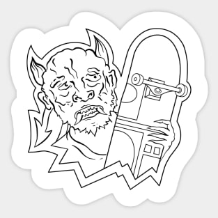 Devil with skateboard Sticker